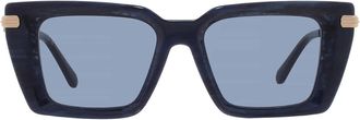 Ferragamo Blue Rectangular Ladies Sunglasses SF2089S 413 52