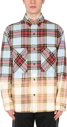 Marcelo Burlon Check Print Shirt With Gradient Transition