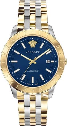 Versace Herenhorloge Universum Datum Roestvrij Staal - Heren - Horloges - Grijs - ONE Size - Accessoires
