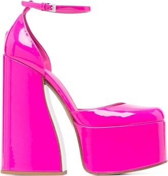 Le Silla Escarpin platform pumps - women - Patent Calf Leather/Calf Leather/Calf Leather - 37.5 - Pink