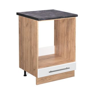 Vicco Armario Para Horno Empotrado Fame-line, Blanco Alto Brillo, 60 Cm, Et Antracita, Vicco