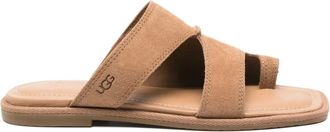 UGG Matira double-strap suede flat sandals - women - Calf Suede/Rubber/Calf Leather/Fabric - 6 - Brown