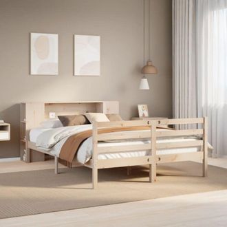 vidaXL Cama Con Estanter&iacute;a Sin Colch&oacute;n Madera Maciza De Pino 160x200cm Vidaxl