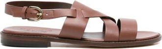 Doucal's Beige Minimalist Slingback Leather Sandals