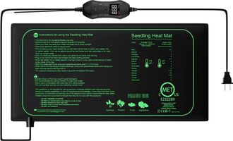 OEM Tapis Chauffant - 50 W - Thermostat Reglable - Sonde Ntc - Etanche Ipx4 - Pour Semis Fermentation Bricolage - 25 Cm