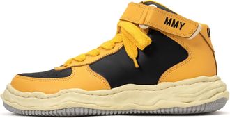 Miharayasuhiro WAYNE VL OG Sole Leather High-top Sneaker Black Yellow A09FW729-BLKYEL