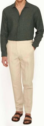 Orlebar Brown Griffon Linen Pants In Chai