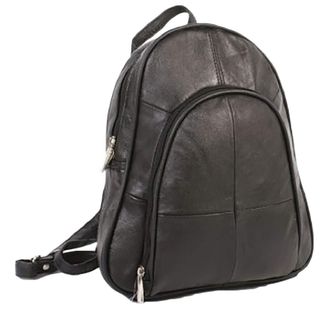 Lorenz Real Leather Medium Handbag / Backpack with Top Handle that Converts into Shoulder Straps by Lorenz ( Black )