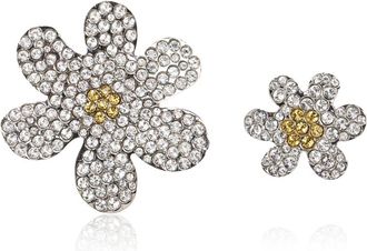 Marni Accessoires, Dames, Grijs, ONE Size, Tweed, Bloemenbroche Tweedelig Set