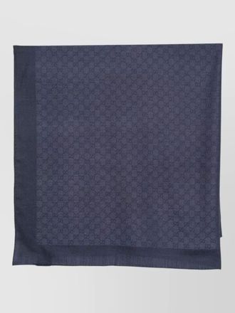 Gucci logo scarf monogram pattern fringed edges
