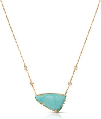 Ettika Geometric Reconstituted Stone Pendant Necklace in Turquoise at Nordstrom
