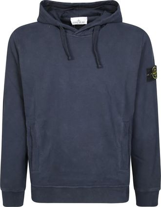 Stone Island Hoodies, male, Blue, Size: XL Stylish Hoodie for Men
