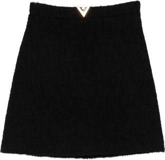 Valentino V Logo Signature Wool Skirt