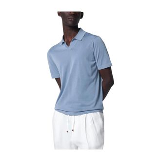 Drumohr Polo Shirts, male, Blue, Size: 2XL Polo Frosted