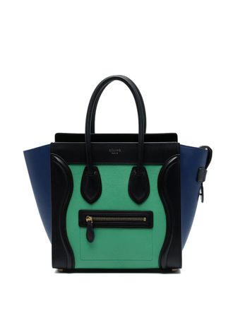 Celine 2014 Micro Tricolor Leather Luggage tote bag - Verde