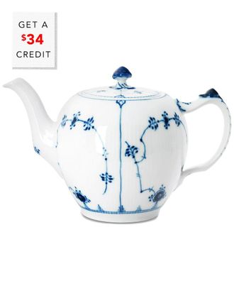ROYAL COPENHAGEN Fluted Plain Tea Pot With $30 Credit