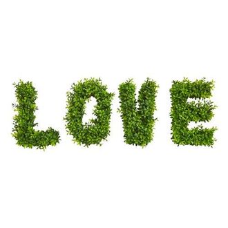 Nearly Natural LOVE Boxwood Artificial Wall Decoration in Green at Nordstrom