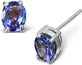 The Diamond Store Tanzanite 5 x 4mm (0.70ct) 9K White Gold Earrings