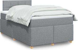 vidaXL Vidaxl - Cama Box Spring Con Colch&oacute;n Tela Gris Claro 120x190 Cm
