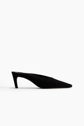 H&M Spitze Mules aus Veloursleder - Schwarz