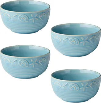 Certified International Coastline Blue Set Of 4 Ice Blue Bowls
