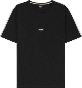 HUGO BOSS Heren Logo Polycotton Regular T-Shirt (Zwart)