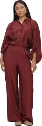 Minus MSSeria Broek - Dames - Wijde Broeken - Rood - XS - Broeken