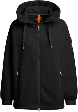 Parajumpers Fitness, Dames, Zwart, XS, Polyester, Noelle Lange Fleece Hoodie