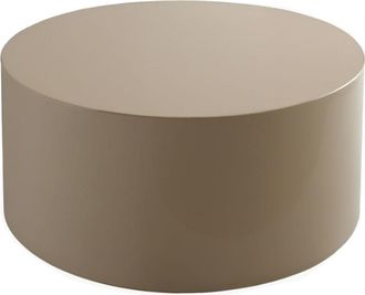 Oviala Mesa de centro redonda de 80 cm en MDF lacado gris topo