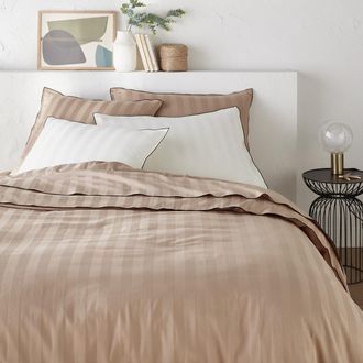La Redoute Interieurs Dekbedovertrek in gewassen satijnkatoen, Victor, gestreept