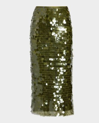 Cinq &agrave; Sept Calista Sequined Pencil Skirt