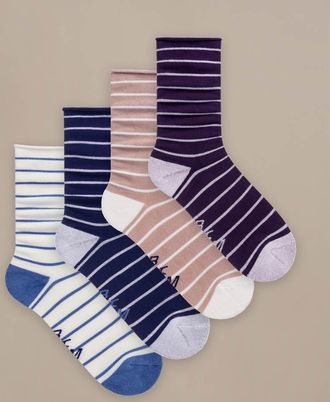 BAM Everyday Roll Top Socks - 4 Pack -Size 4-7 - UK Size 4-7