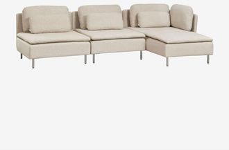 Sklum Sof&aacute; Modular Chaise Longue Derecho De 3 Piezas Oriol Sklum