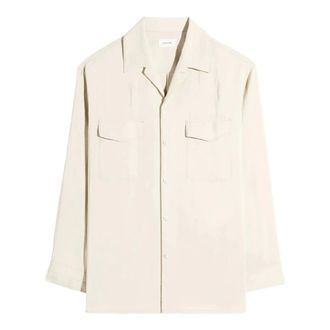 Christophe Lemaire Light Jackets, male, White, Size: S Convertible Collar Shirt