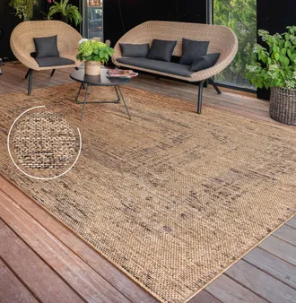 Paco Home Paco Home - Alfombra Cocina Exterior Terraza Jardin Lavar En La Lavadora Motivo Boho Chic 160x220 Cm, Beige 4