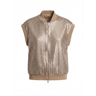 PESERICO Peserico, Vests, female, Brown, Size: XS Bomber Collar Gilet