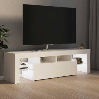 Berkfield Home TV Cabinet with LED Lights White 140x36.5x40 cm