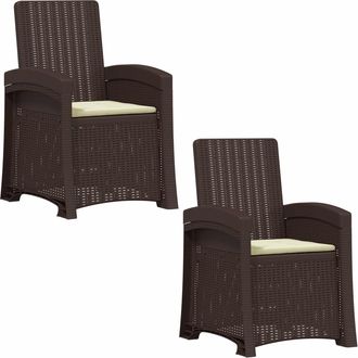 vidaXL Sill&oacute;n De Jard&iacute;n Reclinable Imitaci&oacute;n Rat&aacute;n 2 Uds. Pp Vidaxl