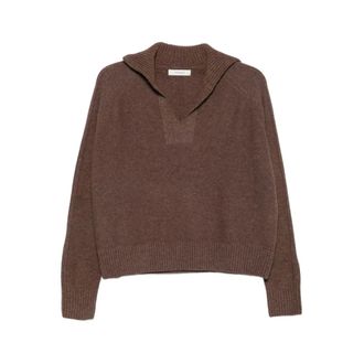 Jcsophie Truien & Vesten, Dames, Bruin, S, Wol, Pilar Sailor-collar Sweater