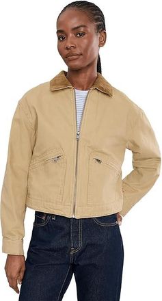 Levi's Ladies Cotton Utility Jacket Womens Jacket Tan : LG, Cotton/Denim