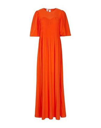 8 by YOOX PUFF-SLEEVE SMOCKED MAXI DRESS
