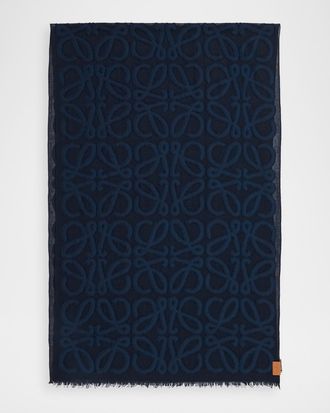 Loewe Anagram Wool, Silk and Cotton Scarf
