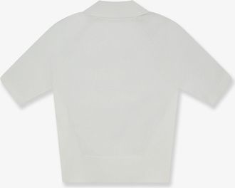 Givenchy Womens Polo Shirt Cropped Cotton-Silk White Tops