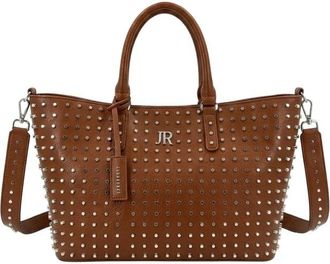 John Richmond Shopping Tote met All-Over Studs en Band - Dames - Shoppers - Bruin - ONE Size - Tassen