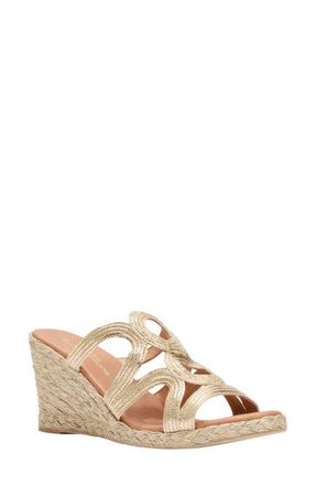 Andr&eacute; Assous Neena Espadrille Wedge Sandal in Platino at Nordstrom, Size 10