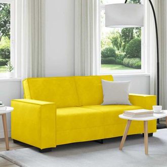 vidaXL Sof&aacute; De 2 Plazas Terciopelo Amarillo 140 Cm Vidaxl