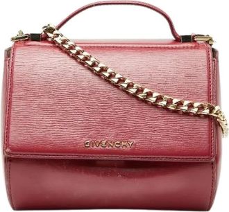 Givenchy Pre-owned Mini Bags, female, Red, Size: ONE SIZE Pre-owned Pandora Box Leather 2way Shoulder Bag