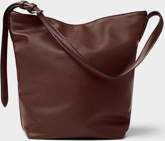 Simons Womens Supple pebbled faux leather hobo bag