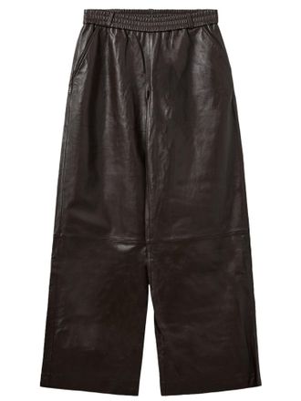 The Garment Wide-Leg Lambskin Trousers with Elasticated Waistband