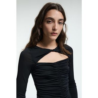 H&M Cut-out Jersey Top in Black at Nordstrom, Size X-Small
